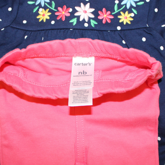 Girls/Carters one piece&Bottom/Blue &pink/nb - Picture 4 of 4
